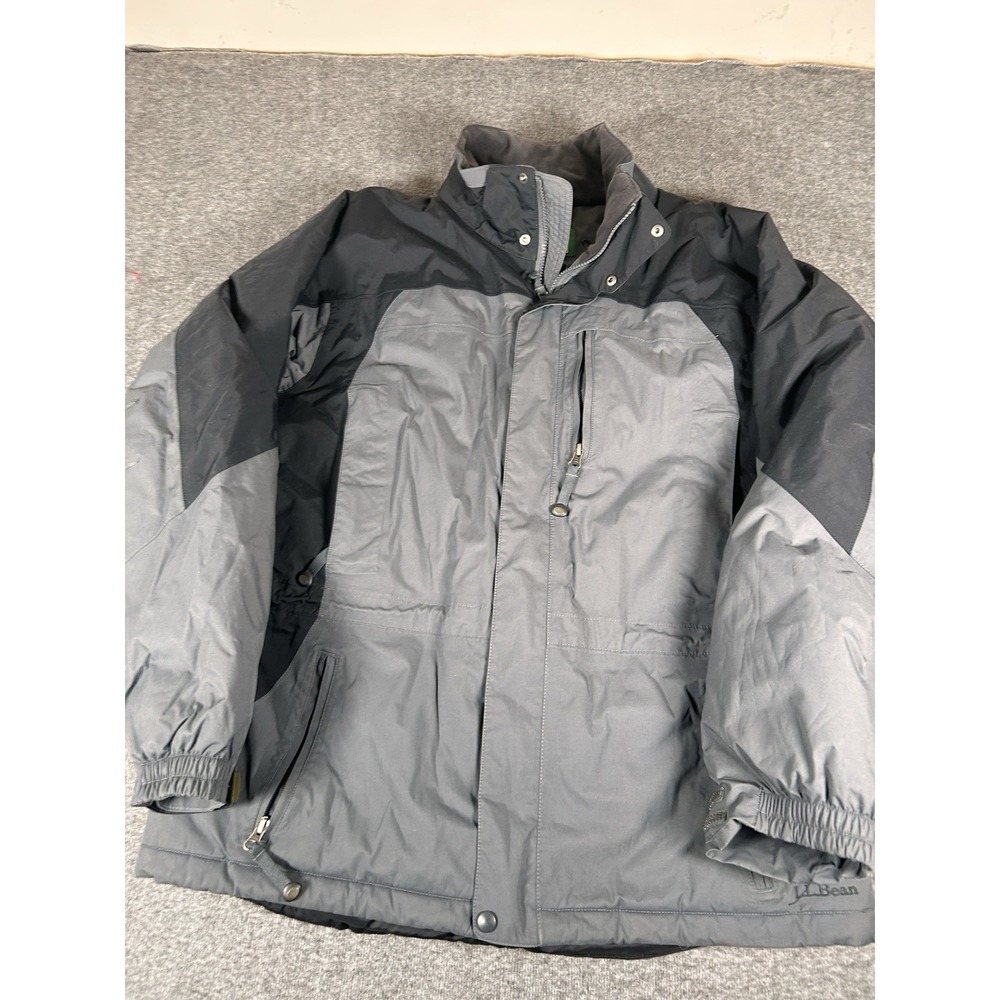 L.L.‎ Bean Men's Large Grey and Black Heavy Ski Jacket Winter